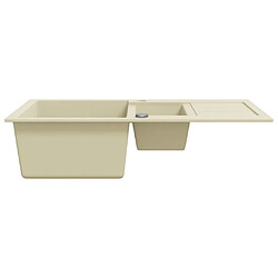 Avis vidaXL Évier de cuisine Granit Double lavabo Beige