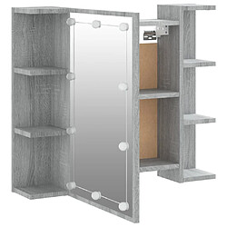 Acheter Helloshop26 Armoire salle de bain meuble à miroir avec led 70 x 16,5 x 60 cm gris 02_0006677