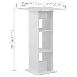 vidaXL Table de bar Blanc 60x60x110 cm pas cher