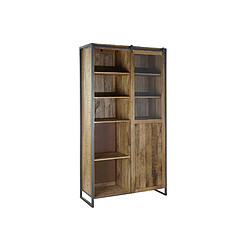 Acheter Pegane Armoire vitrine en bois avec 3 tiroirs 1 porte et 7 étagères - Largeur 110 x Hauteur 200 x Profondeur 45cm