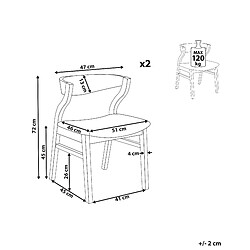 Avis Beliani Chaise de salle à manger Set de 2 Gris clair MAROA