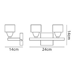 Luminaire Center Applique Cuadrax avec interrupteur 2 Ampoules G9, laiton antique