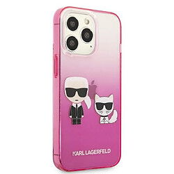 Acheter Karl Lagerfeld Gradient Ikonik Karl & Choupette - Coque pour iPhone 13 Pro (Rose)