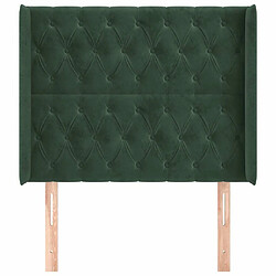 Avis Maison Chic Tête de lit scandinave avec oreilles,meuble de chambre Vert foncé 103x16x118/128 cm Velours -MN62571