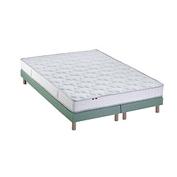 Idliterie Ensemble Matelas 100% latex 5 zones ORIGINEL + Sommier - Spécial Dos Sensible - Fabriqué en France Ensemble Matelas 100% latex 5 zones ORIGINEL + Sommier - Spécial Dos Sensible - Fabriqué en France Dimensions - 2x80 x 200 cm, Sommier - Vert celadon