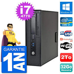 PC HP EliteDesk 800 G1 Core i7-4770 RAM 32Go Disque Dur 2To Windows 10 Wifi - Occasion