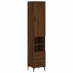 vidaXL Buffet haut Chêne marron 34,5x34x180 cm Bois d'ingénierie