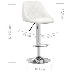 vidaXL Tabourets de bar lot de 2 blanc similicuir pas cher