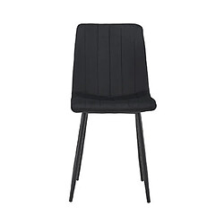 Mes Lot de 4 chaises repas en velours noir - VELVET