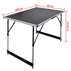 vidaXL Table à coller 3 pcs pliable Hauteur réglable pas cher