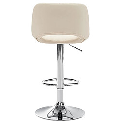 Avis Decoshop26 Tabourets de bar chaises haute x2 avec repose-pieds en PVC crème piètement métallique chromé 10_0004063