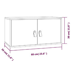 vidaXL Armoire murale Gris 60x30x30 cm Bois de pin massif pas cher