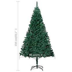 Acheter vidaXL Arbre de Noël artificiel pré-éclairé et boules vert 150 cm PVC