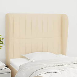 Maison Chic Tête de lit scandinave avec oreilles,meuble de chambre Crème 93x23x118/128 cm Tissu -MN32000