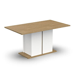 But Table de séjour 160cm AXELLE imitation chêne/ blanc 