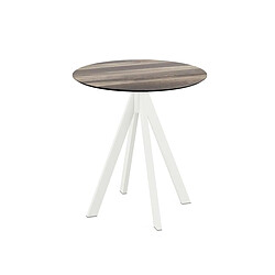 Materiel Chr Pro Table de bistrot Infinity avec piètement blanc + plateau HPL Ø70 cm - Veba