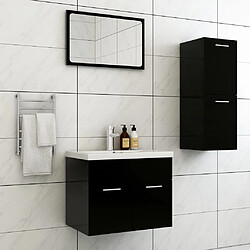 vidaXL Ensemble de meubles de salle de bain Noir Aggloméré