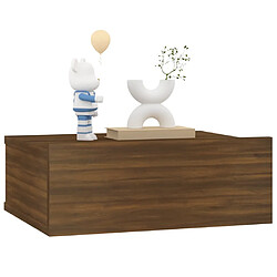 Avis vidaXL Table de chevet flottante Chêne marron 40x30x15 cm