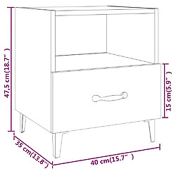 vidaXL Tables de chevet 2 pcs Blanc Bois d'ingénierie pas cher