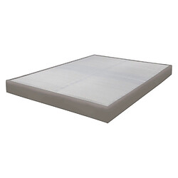 Ebac Sommier tapissier 160x200 Omega simili taupe 2x18 lattes