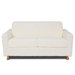 Inside 75 Canape convertible express 160 VIKING sommier lattes matelas 20cm velours Ambience ivoire