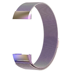 Wewoo Bracelet pour montre connectée Dragonne magnétique en acier inoxydable FITBIT Charge 3Taille Grand217x18mm Lumière colorée