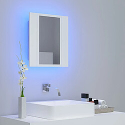 Avis Maison Chic Armoire salle de bain,Meuble de rangement de salle de bain,Meuble haut à miroir LED Blanc 40x12x45 cm Acrylique -GKD757989