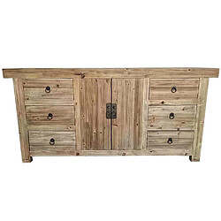 Pegane Buffet Meuble de rangement en bois coloris naturel - Longueur 180 x Hauteur 85 x Profondeur 45 cm