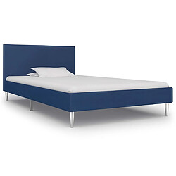 vidaXL Cadre de lit sans matelas bleu tissu 90x200 cm 