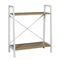 The Home Deco Factory Etagère à 2 planches en bois et métal - L. 60 x H. 70 cm. - Blanc The Home Deco Factory - Etagère à 2 planches en bois et métal - L. 60 x H. 70 cm. - Blanc - Scandinave