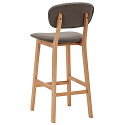 Acheter vidaXL Tabourets de bar lot de 2 taupe tissu