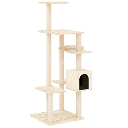 Arbre à chat avec griffoirs,niche pour chat en sisal Crème 142 cm -MN99429