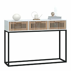 Avis Maison Chic Table console | Meuble d'entrée | Table d'appoint blanc 105x30x75 cm bois d'ingénierie et fer -GKD30770