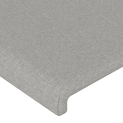 Maison Chic Tête de lit scandinave avec oreilles,meuble de chambre Gris clair 147x23x78/88 cm Tissu -MN71665 pas cher