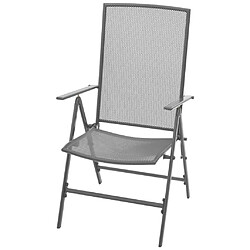 Avis Maison Chic Lot de 2 Chaises empilables de jardin - Fauteuil d'extérieur Acier Gris -MN96320