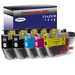 T3Azur Lot de 5 Cartouches compatibles Brother MFC-J497DW, MFC-J890DW, MFC-J895DW, LC3213XL