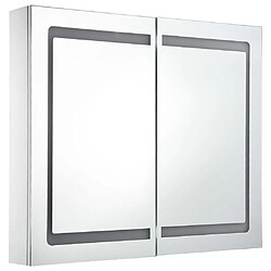 Avis Helloshop26 Armoire de salle de bain à miroir led 80 x 12,2 x 68 cm MDF blanc 02_0006568