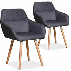 Paris Prix Lot de 2 Fauteuils Scandinaves Dorcy 82cm Gris Foncé 