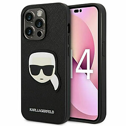 Karl Lagerfeld Saffiano Karl Head Patch Case iPhone 14 Pro (Noir)