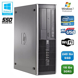 PC HP Compaq Elite 8100 SFF Intel Core i5 3.2GHz 16Go 240Go SSD Graveur WIFI W7 - Occasion