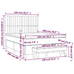 vidaXL Sommier à lattes de lit avec matelas Marron foncé 140x200 cm pas cher