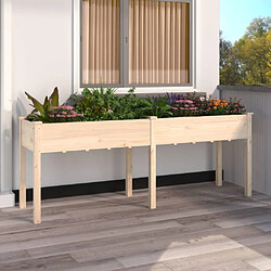 Maison Chic Jardinière,Bac à fleurs - pot de fleur avec doublure 203x53x76 cm bois massif de sapin -GKD91458