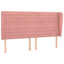 Maison Chic Tête de lit scandinave avec oreilles,meuble de chambre Rose 183x23x118/128 cm Velours -MN83147