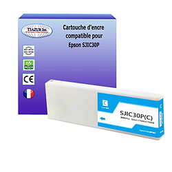 T3Azur Cartouche d'encre pigmentée compatible avec Epson TM-C7500G, TM-C7500GE, SJIC30P Cyan 