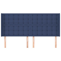 Avis Maison Chic Tête de lit scandinave avec oreilles,meuble de chambre Bleu 203x16x118/128 cm Tissu -MN83755