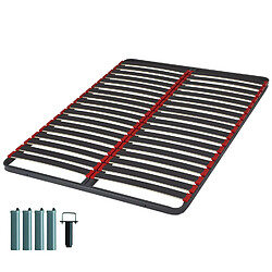 Ebac Sommier à lattes + pieds 120x190 C39 - 36 lattes bois - Fabrication française