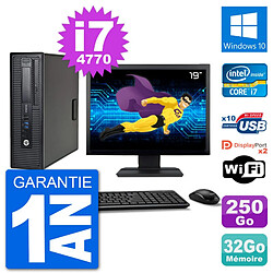 PC HP 800 G1 Ecran 19" Core i7-4770 RAM 32Go Disque 250Go Windows 10 Wifi · Occasion 