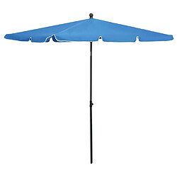 vidaXL Parasol de jardin avec mât 210x140 cm Bleu azuré 