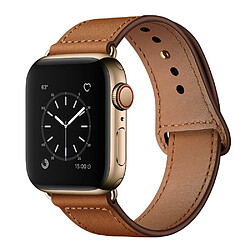 Wewoo Pour Apple Watch 3/2/1 Génération 42 mm Bracelet en cuir à boucle universelle Crazy Horse Dark Brown 