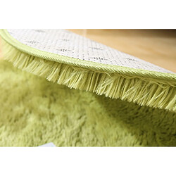 LUUCOZK Tapis à poils longs doux et moelleux pour chambre à coucher et salon - Vert gazon-1,6x1,6 mètres rond pas cher